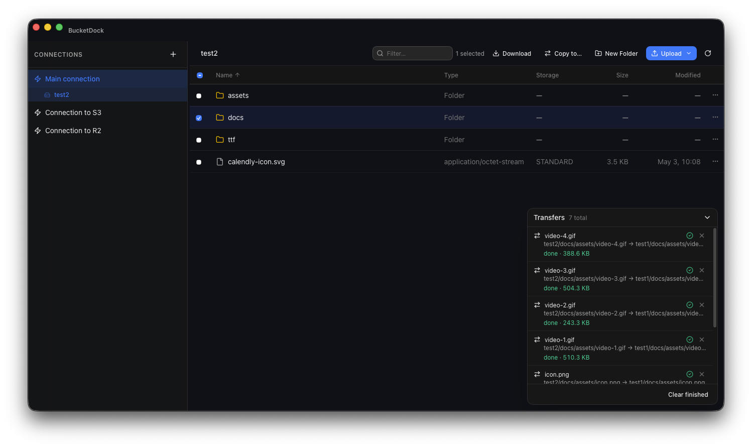 BucketDock screenshot